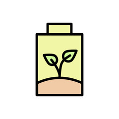 Poster - battery, plant icon. simple color with outline vector elements of mother earth day icons for ui and 