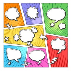 Wall Mural - comic book bubbles layout