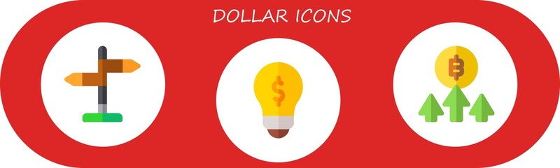 Wall Mural - dollar icon set