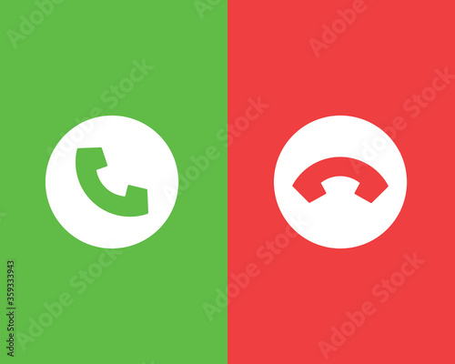 Fotografía phone call hang up and decline icons