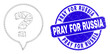© Evgeny - Web mesh question icon and Pray for Russia seal stamp. Blue vector round distress seal stamp with Pray for Russia text. Abstract carcass mesh polygonal model created from question icon.