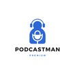 © gaga vastard - podcast man logo vector icon illustration