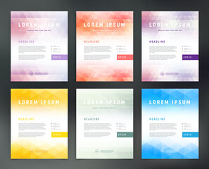 Canvas Print - Vector flyer design template collection, page layout set