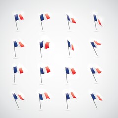 Sticker - france flags set