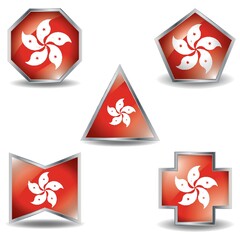 Poster - set of hong kong flag icons