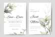 Set of wedding invitation card greenery leaves watercolor branch vector template.