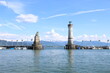 Lighthouse in Lindau, Germany, on lake Constance (Bondensee). 