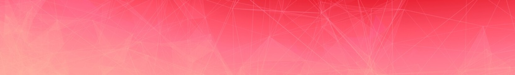 White Trippy Abstract Plexus Polygon wireframe Shapes on Red Gradient Background. Full Web Banner 3D Illustration.