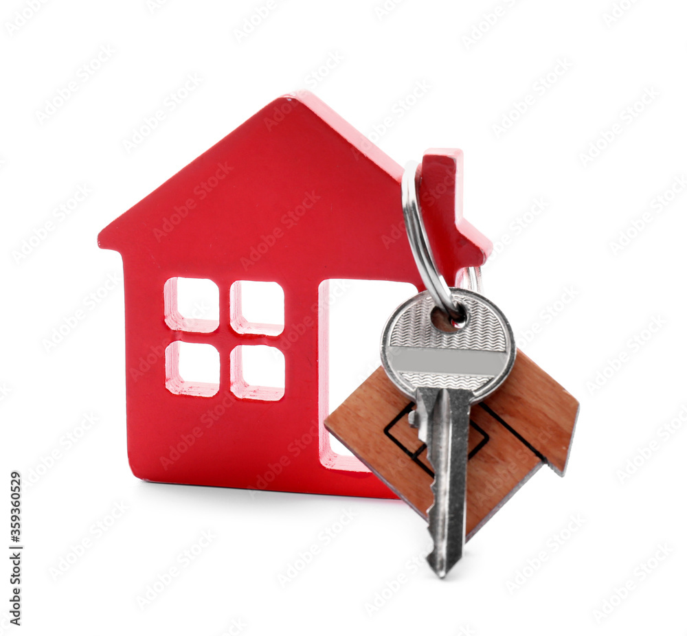 Key from house on white background