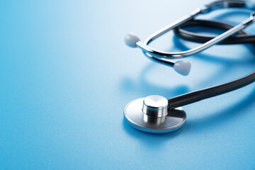 Stethoscope on a blue background