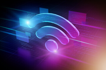 Poster - Wifi abstract background illustration - 3d rendering