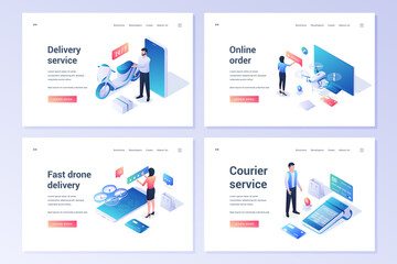 Poster - Set of vector banners for delivery services