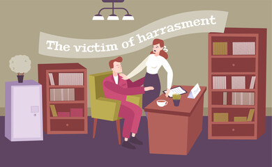 Wall Mural - Harassment Victim Flat Composition