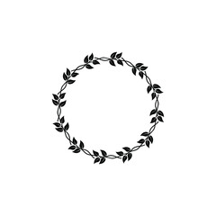 Canvas Print - Circular twigs and leaves vector logo