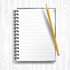 Canvas Print - spiral notebook with pencil