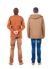 Canvas Print - Back view of couple in winter jacket.