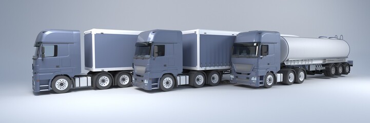 Wall Mural - Cargo Delivery Vehicle Fleet