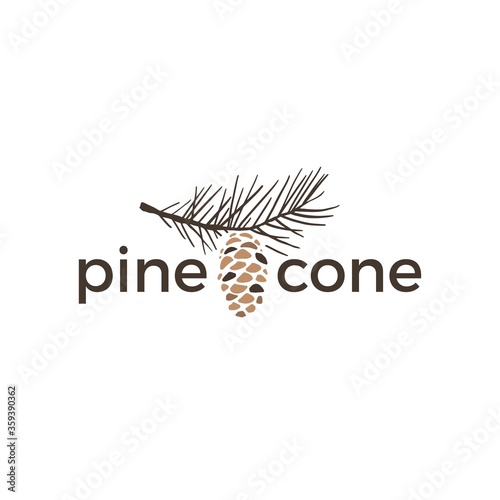 Cuadros en Lienzo pine cone vintage retro logo vector icon illustration