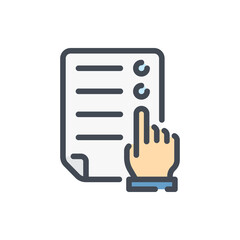 Fototapete - Choose from the List color line icon. List Selection vector outline colorful sign.