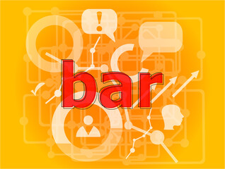 Poster - Text Bar on digital background. Social concept . Big set of infographics elements