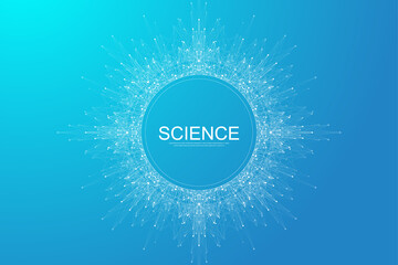 Poster - Science information banner template background. laboratory template for posters, flyer, book cover, banners. Scientific or chemistry concept. Scientific vector illustration.