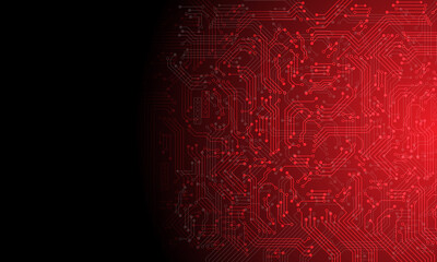 Abstract technology red circuit mainboard computer cyber with black blank space futuristic background vector illustration.