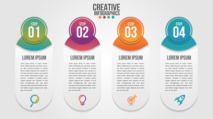 Wall Mural - infographic modern timeline design vector template for business with 4 steps or options illustrate a