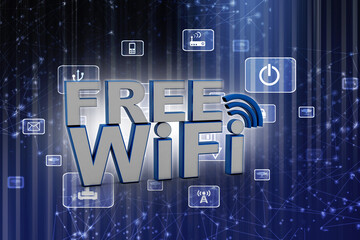 Poster - 3d illustration WiFi symbol 
