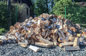 Birch firewood for kindling a stove