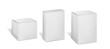 © JAYANNPO - Blank white cardboard packaging boxes, vector mockup. Paperboard box set, realistic mock-up for design