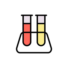 Aufkleber - Flask, chemistry icon. Simple color with outline vector elements of stinks icons for ui and ux, website or mobile application