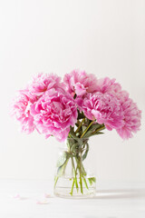 Fotomurales - beautiful pink peony flowers bouquet in vase