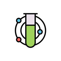 Flask, atom icon. Simple color with outline vector elements of stinks icons for ui and ux, website or mobile application