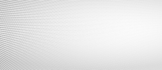 Wall Mural - Vector abstract monochrome dotted background with dimensional perspective, technology and science theme, big data flow, geometric 3D design.