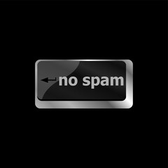 Poster - no spam computer keyboard key - business concept