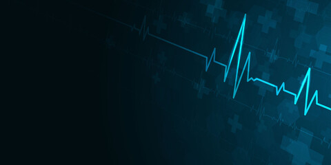 Wall Mural - heartbeat health care and science icon medical innovation concept background vector design.