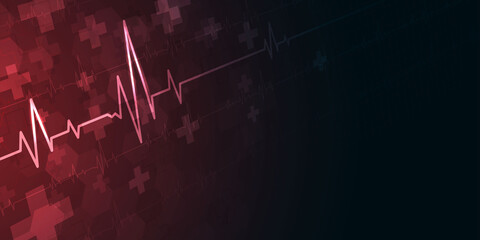 Wall Mural - heartbeat health care and science icon medical innovation concept background vector design.