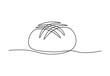 © Екатерина Заносиенко - Сontinuous one line drawing of round loaf bread. Bakery logo emblem. Simple black line sketch isolated on white background. Vector illustration