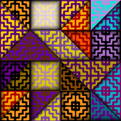 Leinwandbilder - Paper cut shapes design. Seamless vector pattern.