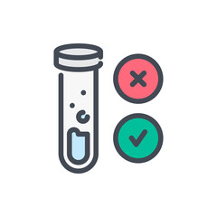 Poster - laboratory test result color line icon. virus analysis vector outline colorful sign.