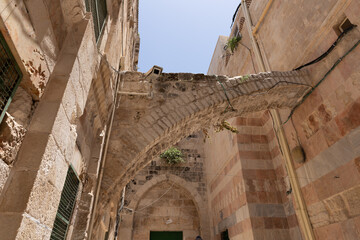 Passage from the Shaar Barzel - Iron Gate - Bab al-Hadid gate to the Little Kotel - Small Wailing Wall in the Arab Quarter in the old city of Jerusalem, Israel