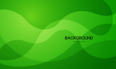 Aufkleber - Green abstract background with curve lines. Vector illustration.
