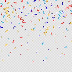 Sticker - Realistic 3d Detailed Confetti Decoration Background. Vector