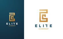 Premium Vector E Logo In Two Colour Variations. Beautiful Logotype For Luxury Branding. Elegant And Stylish Design For Your Elite Company.