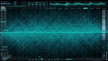 Fototapete - HUD Futuristic Big Data System Monitoring Cyberspace UI Dynamic Element 4K Animation