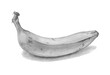 Banana pencil sketch on white background. Shaded black and white