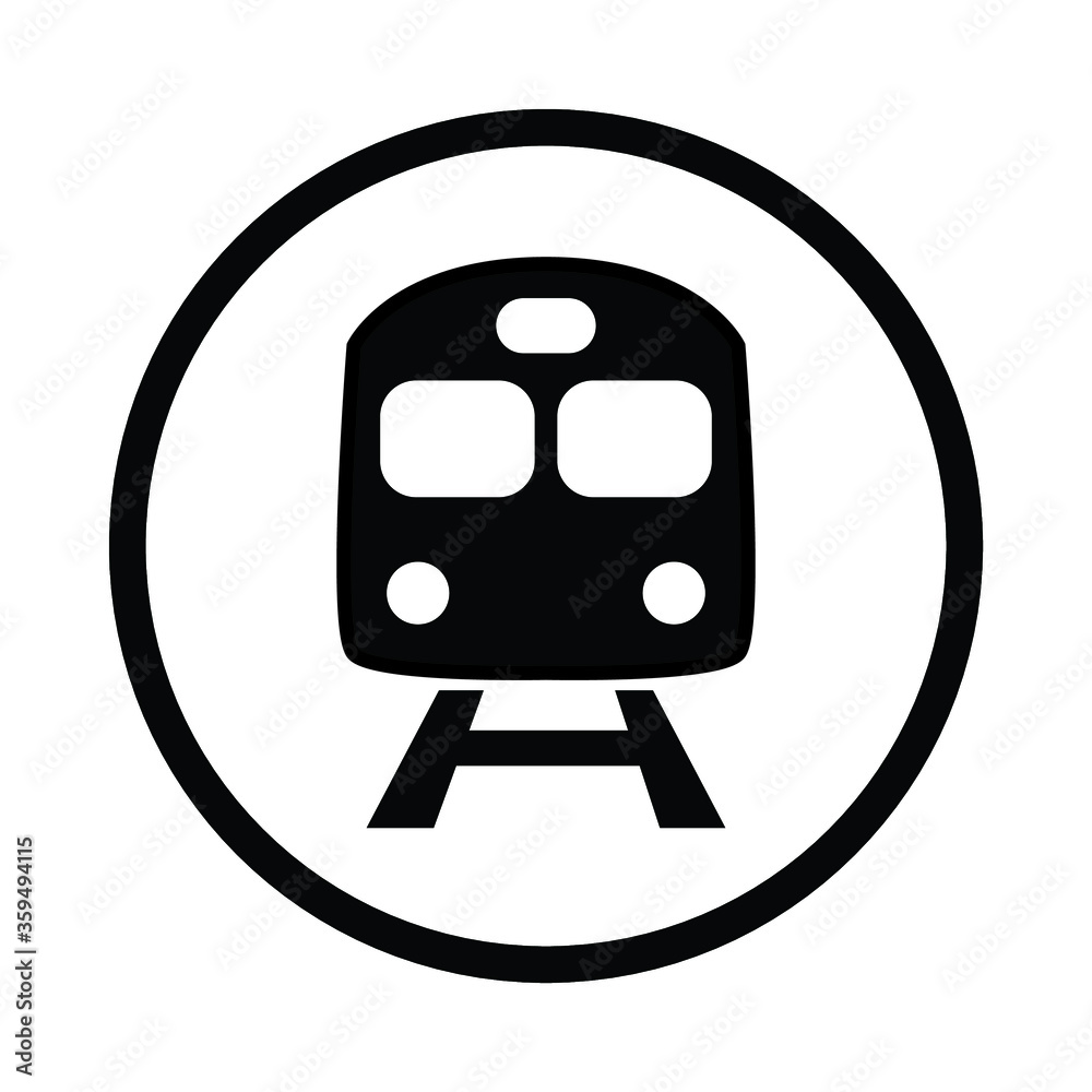 train station sign, railroad signal, railway traffic sign vector