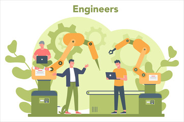 Poster - Engineer concept. Professional occupation to design and build