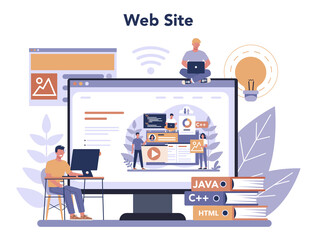 Frontend development online service or platform. Website