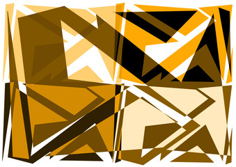Poster - Modernist abstract pattern of angular shapes in shades of brown